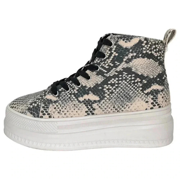 Madden Girl Chucki Snake Print Faux Leather High Top Womens Sneakers Size 8.5M - Picture 2 of 13